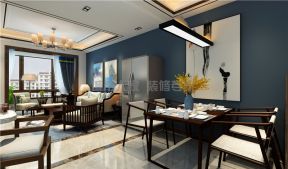 新中式风格91平三居室餐厅墙面装修效果图