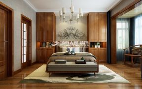 新中式风格133平方米三居室卧室柜子装饰效果图