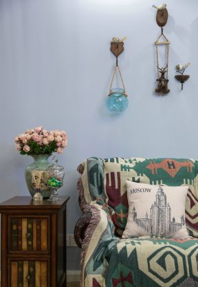 田园地中海风格客厅沙发背景墙挂件图片