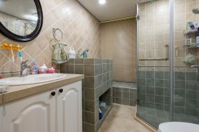 田园地中海风格120平二居卫生间淋浴房装修实景图