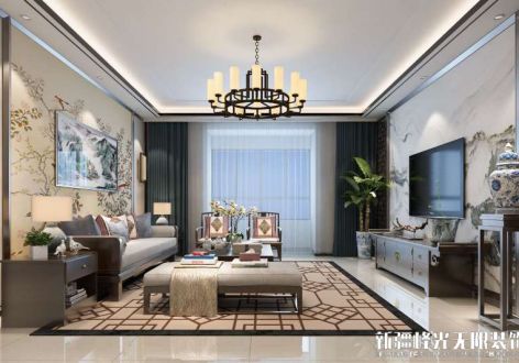 朝阳雅居新中式169平四居室装修案例