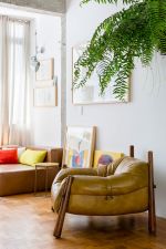 120平米北欧二居室内休闲皮椅设计图片