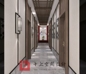 2023中式风格1000平米酒店过道装修效果图