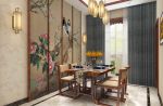中式风格三居室餐厅背景墙图片 