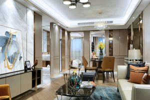 武汉泛海国际110㎡现代轻奢三居室装修案例