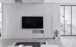 66平时尚现代客厅电视墙组合柜效果图