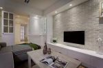 现代风格小户型客厅电视墙文化砖设计效果图