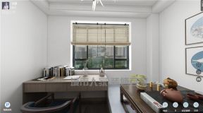 129平方米新中式风格三居书房窗户设计效果图