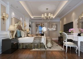 221平方美式风格主卧室床头壁灯设计效果图