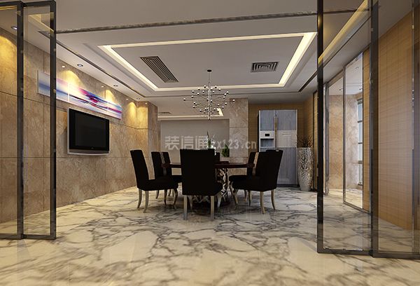 600平米现代风格办公室地面瓷砖装修效果图