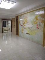 现代中式风格127平米三居客厅墙面装修实景图