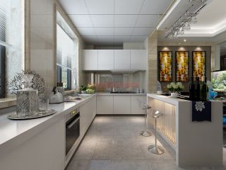 轻奢风格室内白色厨房装修效果图