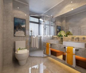 轻奢现代风格126平三居室卫生间淋浴房装修效果图