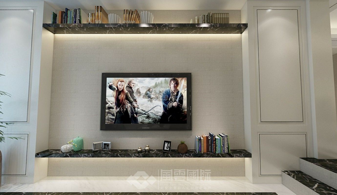 简约现代电视背景墙图片 2020现代电视墙背景效果图