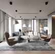 单身公寓精装客厅灰色地毯效果图
