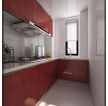 120平米三居室厨房红色橱柜装修效果图