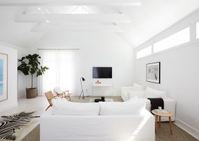  2020白色客厅简装图片 米白色客厅装修效果图