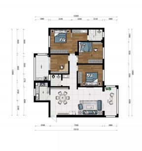 140平方米经典四居室户型图