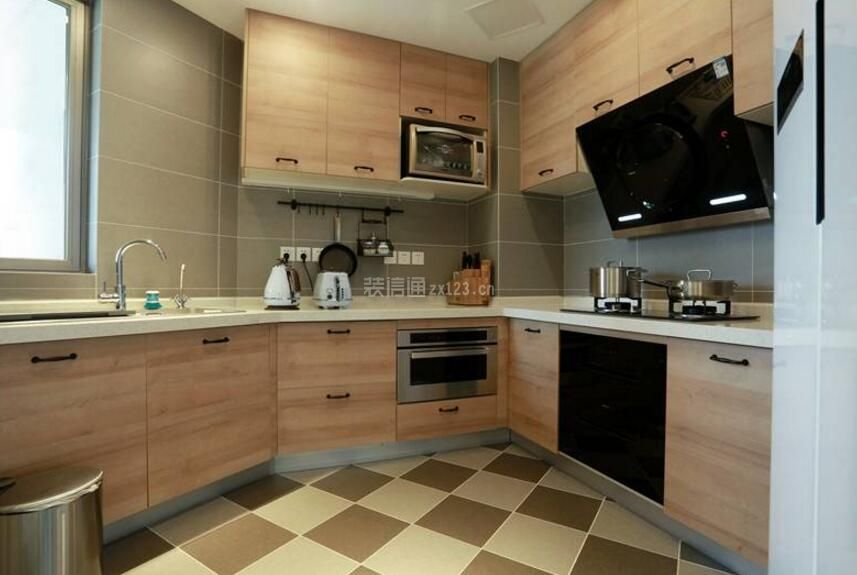 厨房地板瓷砖家装设计效果图大全