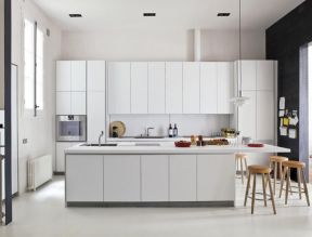  厨房白色橱柜 2020敞开式厨房白色橱柜图片 2020厨房白色橱柜收纳效果图