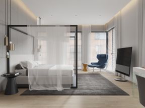  2020现代卧室家具欣赏 四柱床装修效果图片 2020现代卧室装修设计图