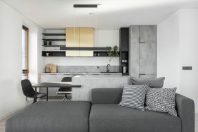 2020厨房整体橱柜效果图灰色系 灰色客厅装修效果图