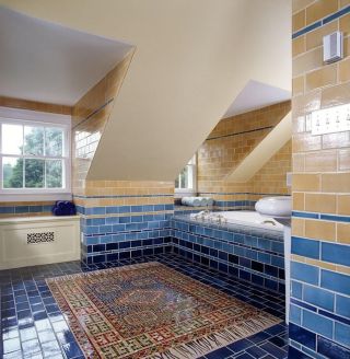 地中海风格不规则阁楼卫生间装修设计效果图片