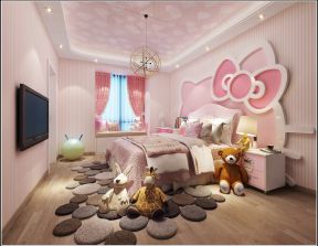 2023女生房间粉色背景墙设计效果图