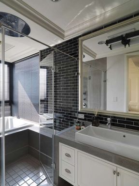 温莎国际90㎡简美风格两居室卫生间效果图