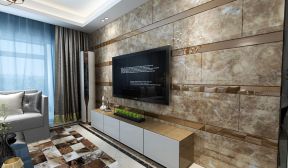 现代两居室客厅电视墙瓷砖设计效果图