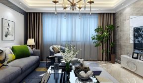 现代风格138平方米三居客厅窗帘设计图