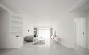 现代极简风格105平方米房子客厅设计图片