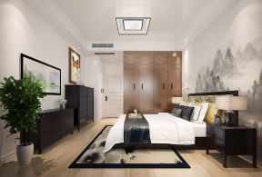 新中式风格128平米三居卧室柜子装修效果图