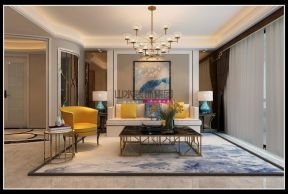2023现代风格140平米四居客厅沙发墙装修效果图