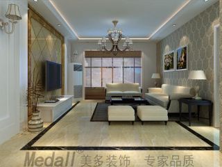 凤凰城153平米三居室简欧风格客厅装修效果图