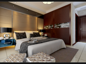 华都·金色兰庭139平米三居室现代简约风格卧室装修效果图