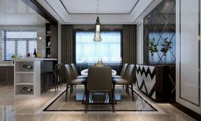 现代风格230平米四居室餐厅装潢效果图