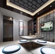 新中式风格200平大四居茶室电视墙装修效果图