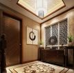 中式风格别墅房屋玄关柜摆放设计图片
