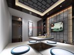 新中式风格200平大四居茶室电视墙装修效果图