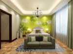 绿地中央墅四居180平新中式风格卧室床头背景墙设计