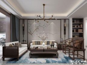 林荫大院140平新中式客厅沙发装饰