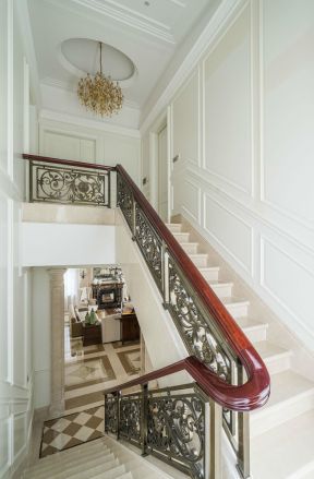 2023简约欧式风格豪华别墅楼梯装修设计图片