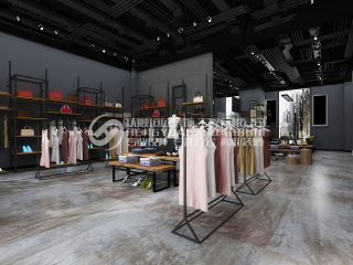 简约工业风格350平米女装服装店装修效果图