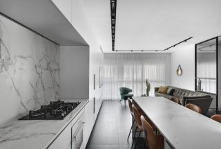 118平米房子客厅厨房一体设计图赏析