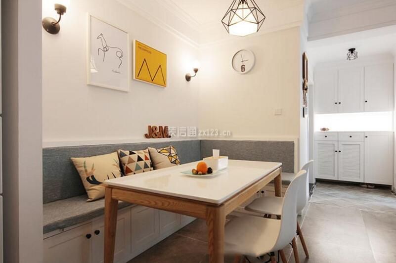 50平米小两居餐厅卡座沙发设计装修图