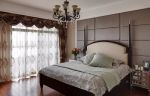 万科·蓝桥圣菲复式160平美式风格卧室软包床头设计