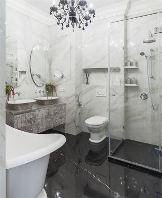 简约现代风格120平三居室卫浴间淋浴房设计图