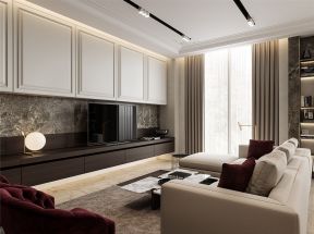 现代风格94平三居客厅电视墙设计效果图片