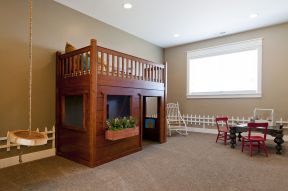 美式风格儿童房实木床设计实景图